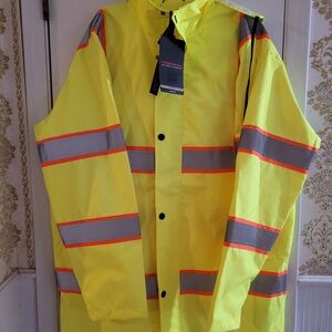 Hawke & Co Yellow Raincoat with Reflective Stripes